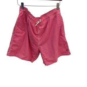 Hackett London Fuchsia Mini Gingham Volley Swim Trunks